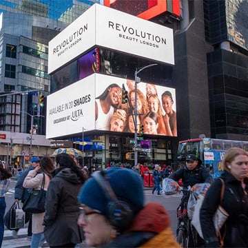 out of home advertising revolution beauty times square