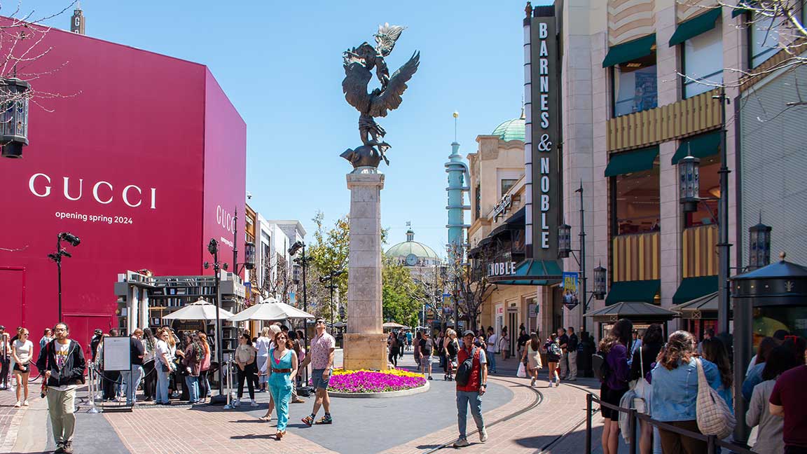 Large crowd at The Grove in Los Angeles for Taylor Swift Spotify brand activation