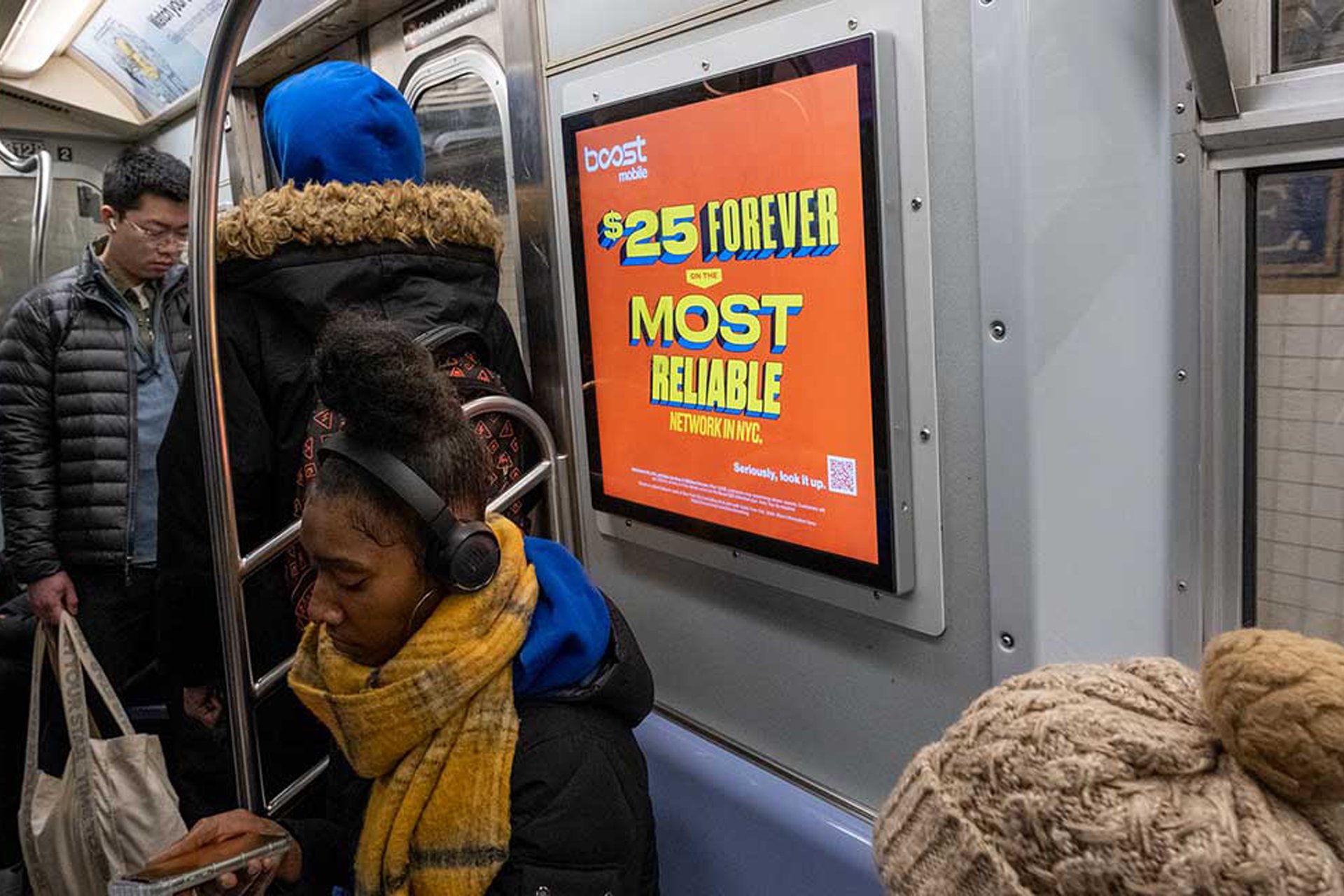 boost mobile livecard new york city subway transit out of home advertising