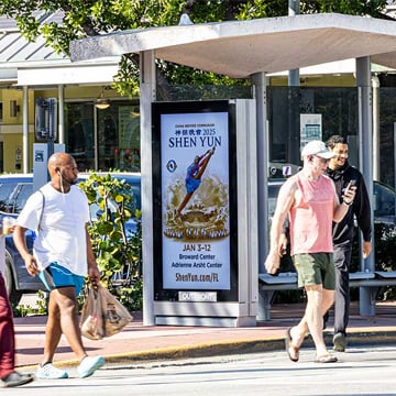 out of home bus shelter advertising shen yun