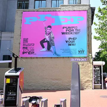 worldpride wallscape ouot of home advertising washington dc gsk apretude 