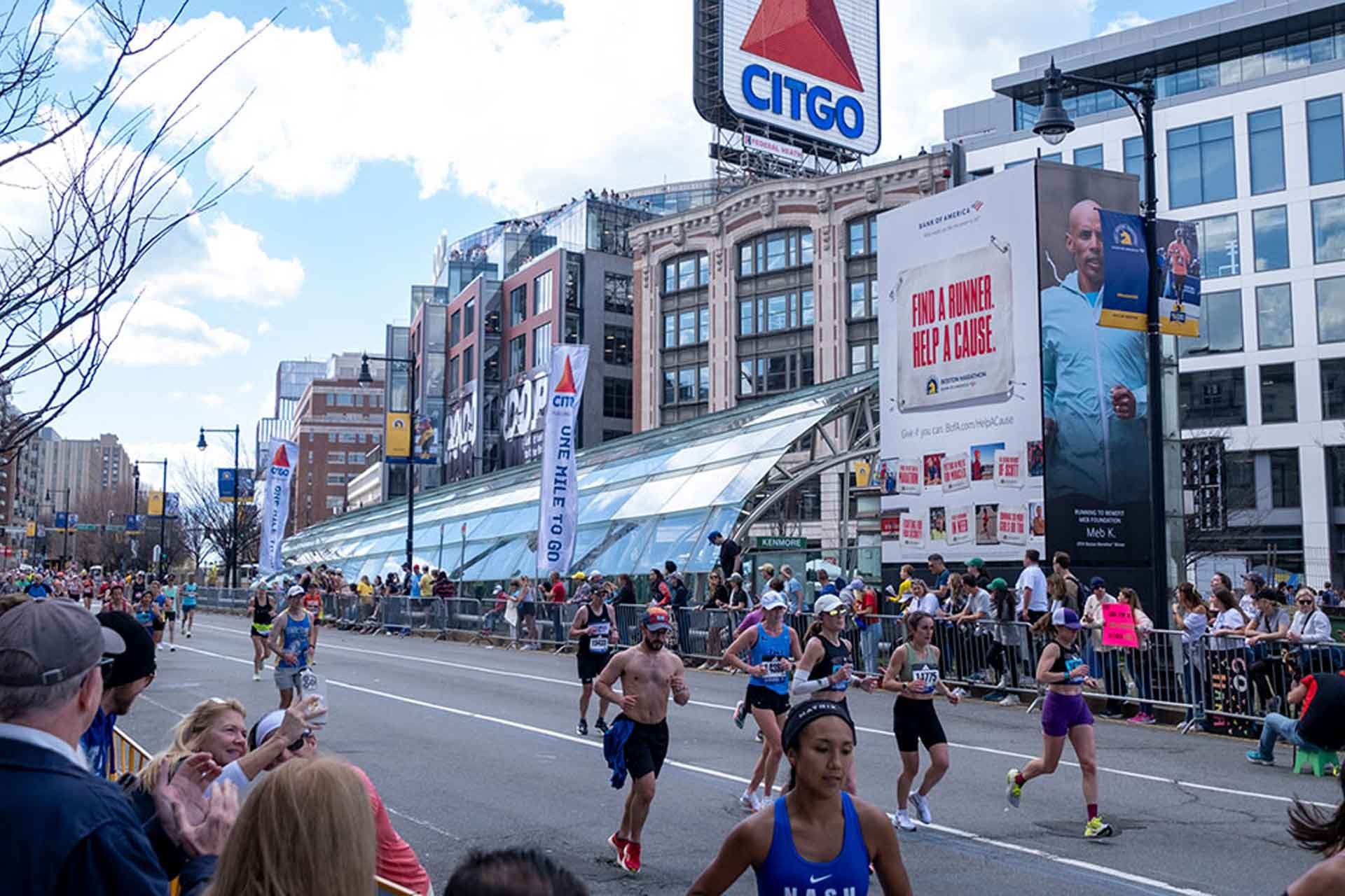 Boston Marathon OUTFRONT’s Kenmore Tower and a Bank of America campaign out of home advertising