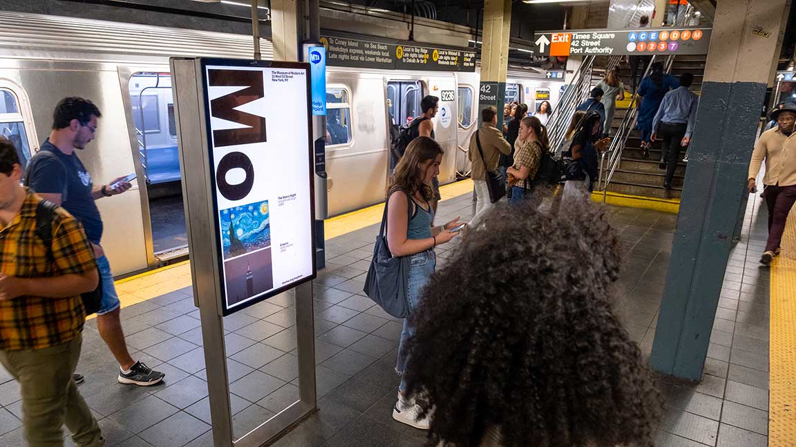 moma digital liveboards mta nyc out of home advertising 