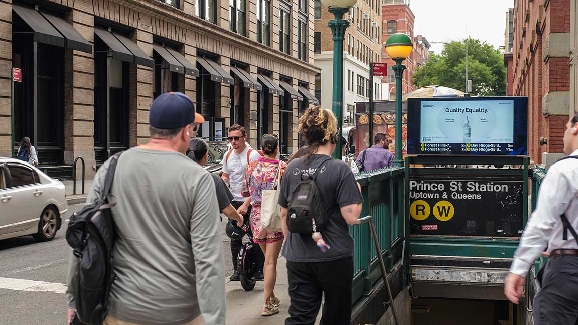 Advertisement for The Ordinary on Digital Urban Panel in New York City