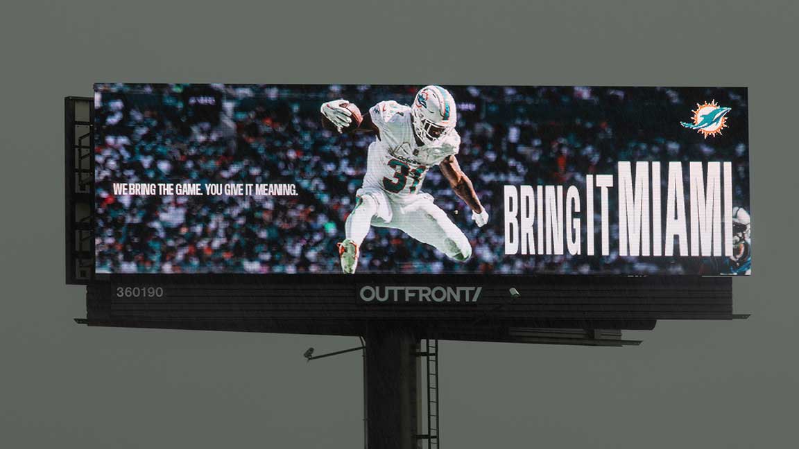 Miami Dolphins digital billboard
