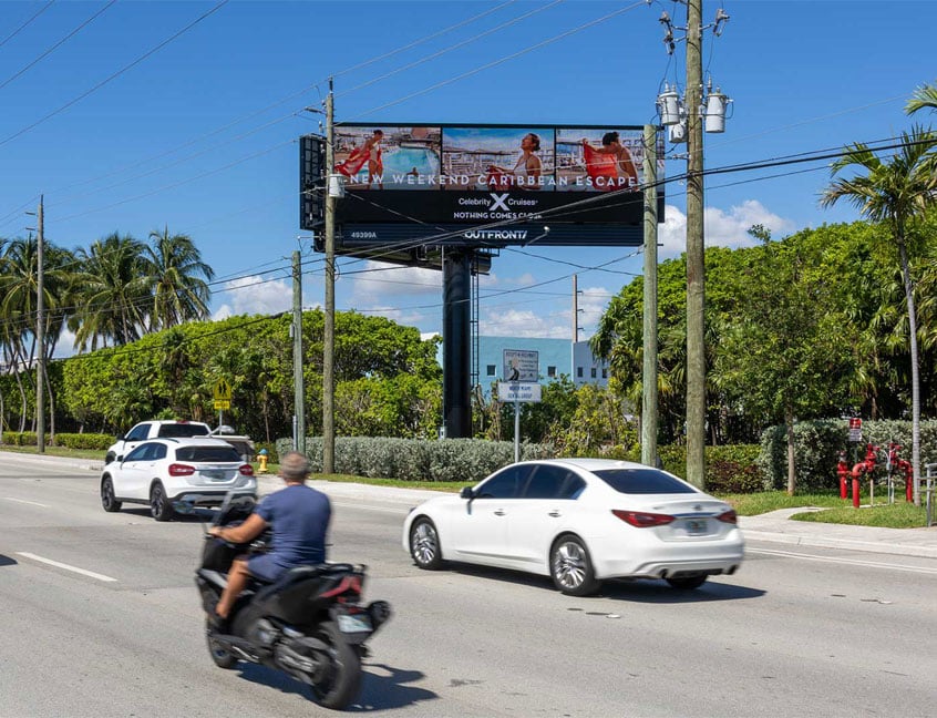 out of home digital billboard advertising miami florida celebrity cruises