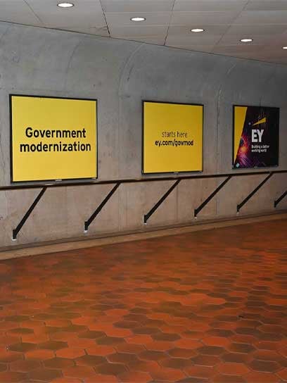 out of home transit station domination advertising EY washington DC