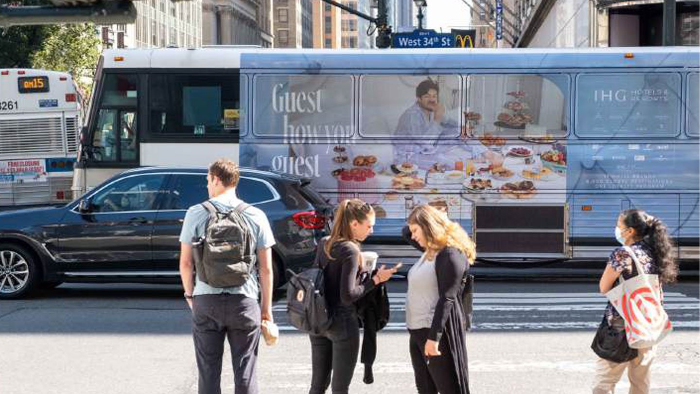 ihg hotels transit bus wrap out of home advertising new york city