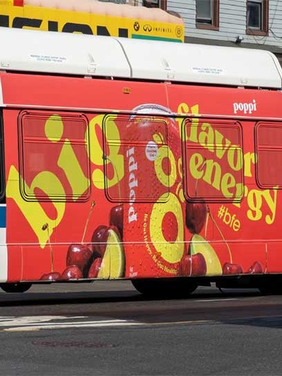 out of home bus advertising poppi