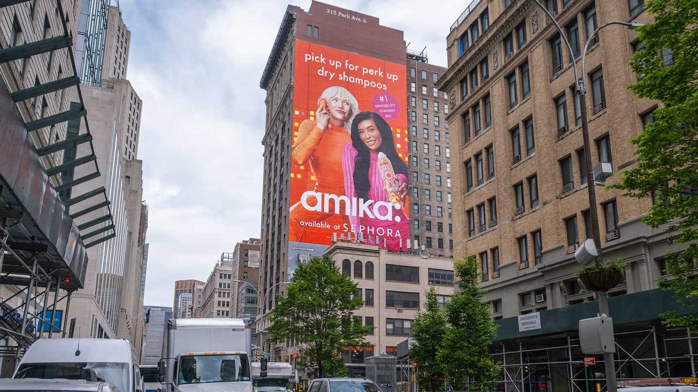 out of home amika wallscape advertising new york city