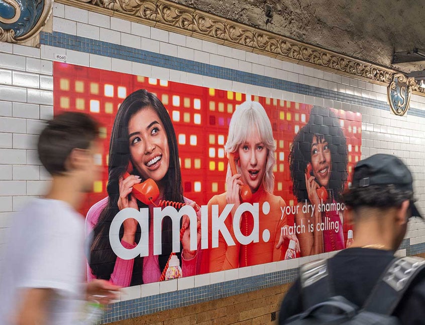 out of home amika subway advertising new york city