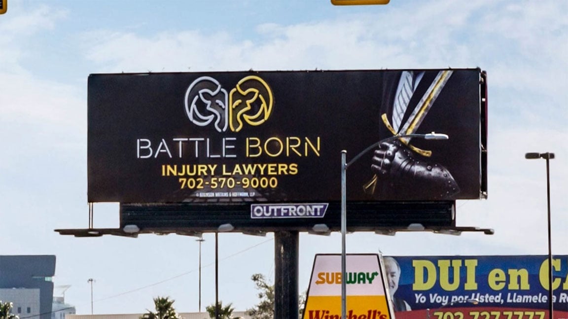 out of home billboard advertising battle born injury lawyer