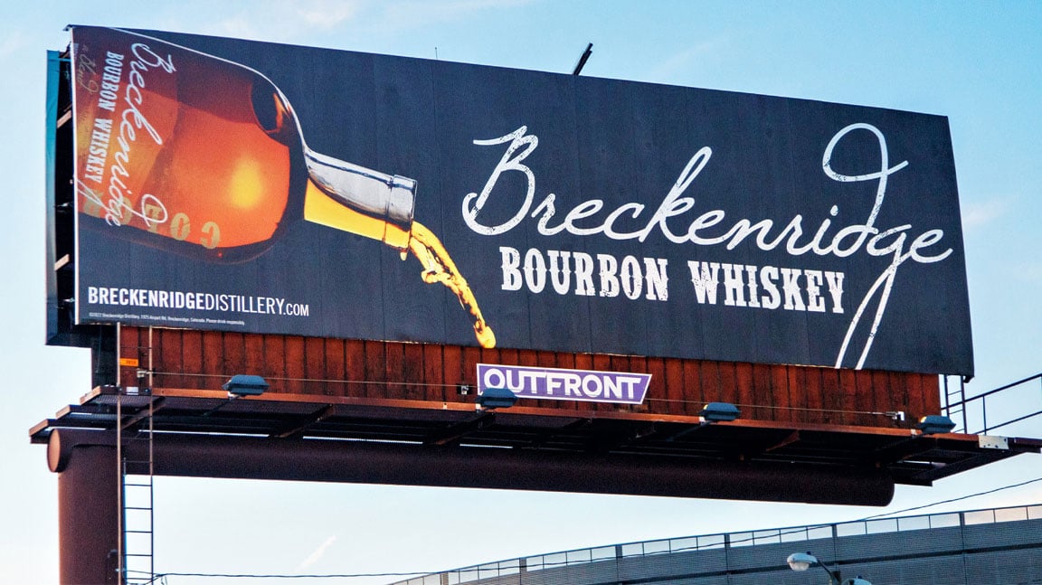 out of home billboard advertising brechenridge distillery
