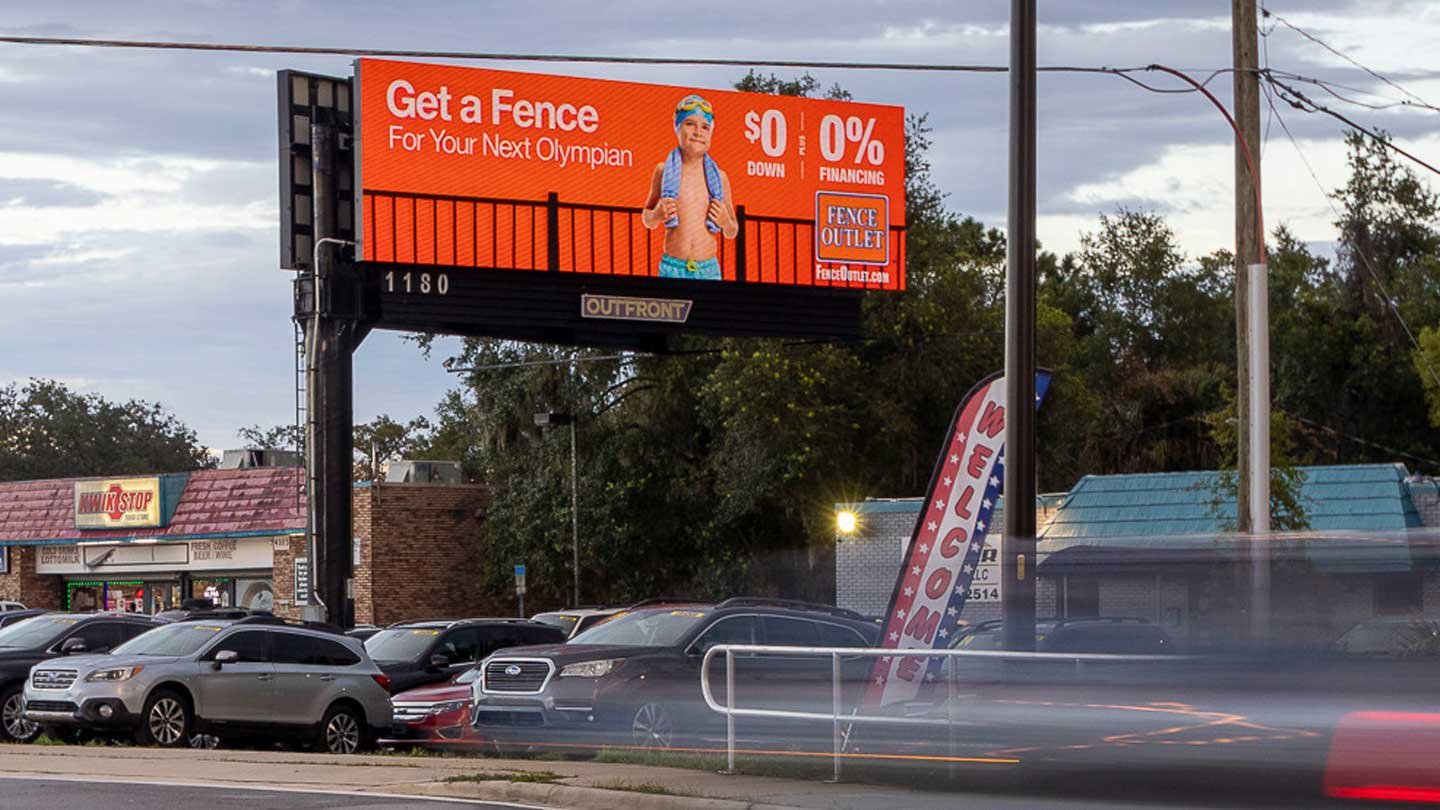 out of home billboard advertising fence outlet