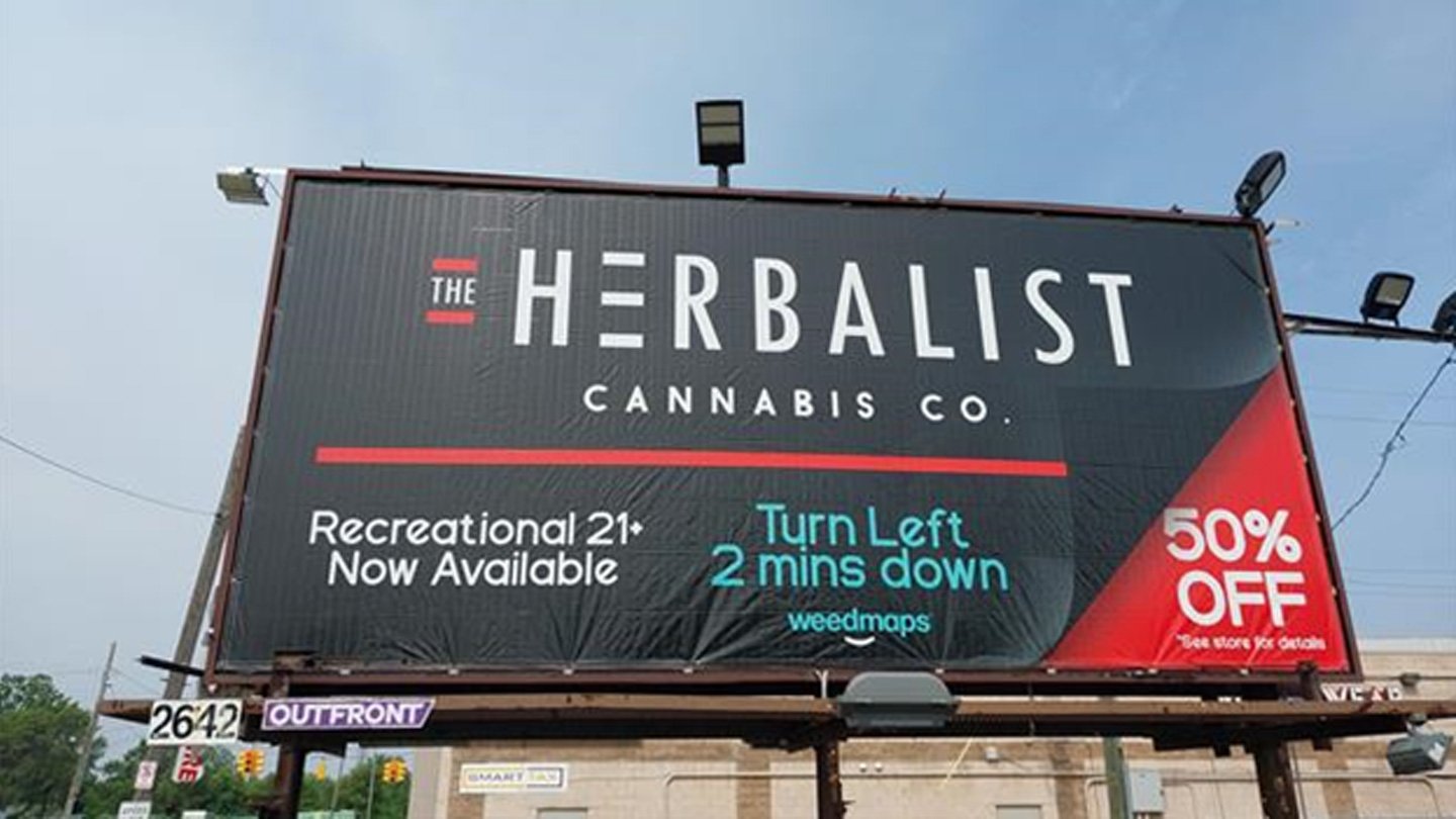 out of home billboard advertising detroit the herbalist