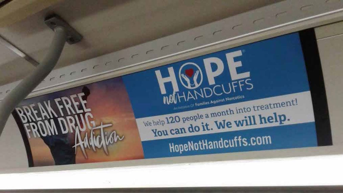out of home transit advertising hope not handcuffs