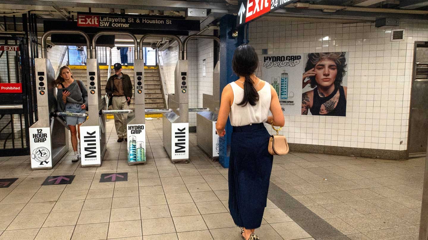 out of home transit advertising new york city milk makeup