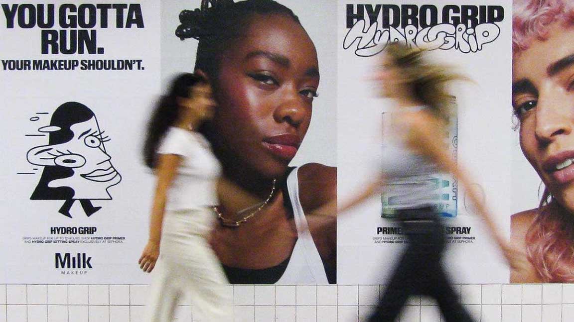 out of home billboard advertising new york city milk makeup
