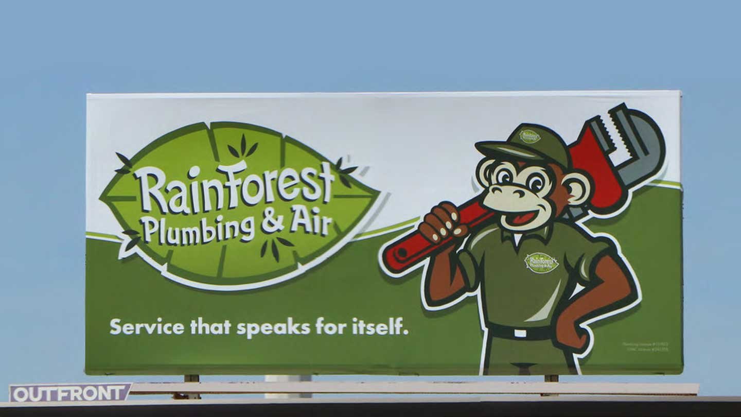 out of home billboard advertising rainforest plumbing