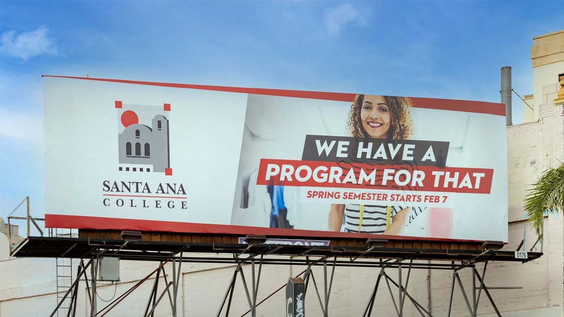 out of home advertising billboard santa ana college