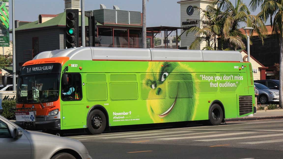 out of home bus transit advertising universal studios grinch