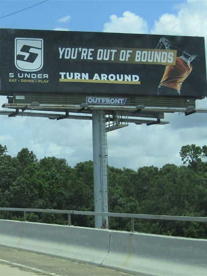 out of home billboard advertising five under golf