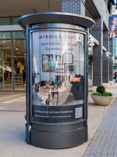 out of home advertising interior define street furniture kiosk