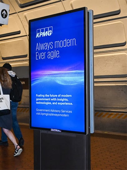 out of home advertising kpmg digital subway liveboard