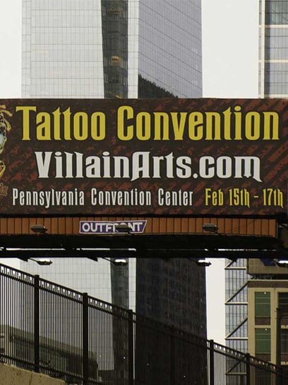 out of home advertising tattoo convention philly billboard