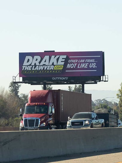 out of home billboard advertising drake the lawyer