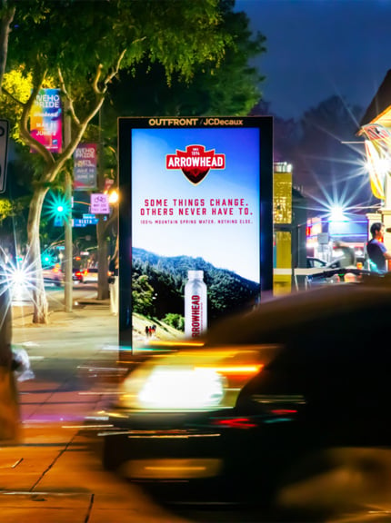 out of home digital bus shelter advertising west hollywood arrowhead