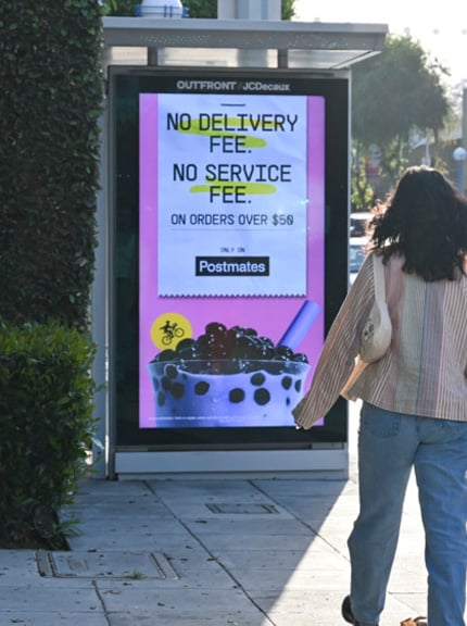 out of home digital bus shelter advertising west hollywood uber