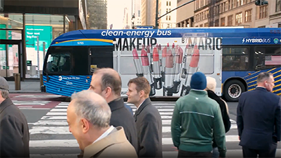 out of home bus advertising new york city makeup by mario