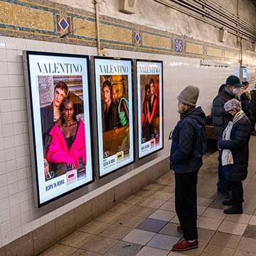 digital liveboard out of home advertising in new york city for valentino