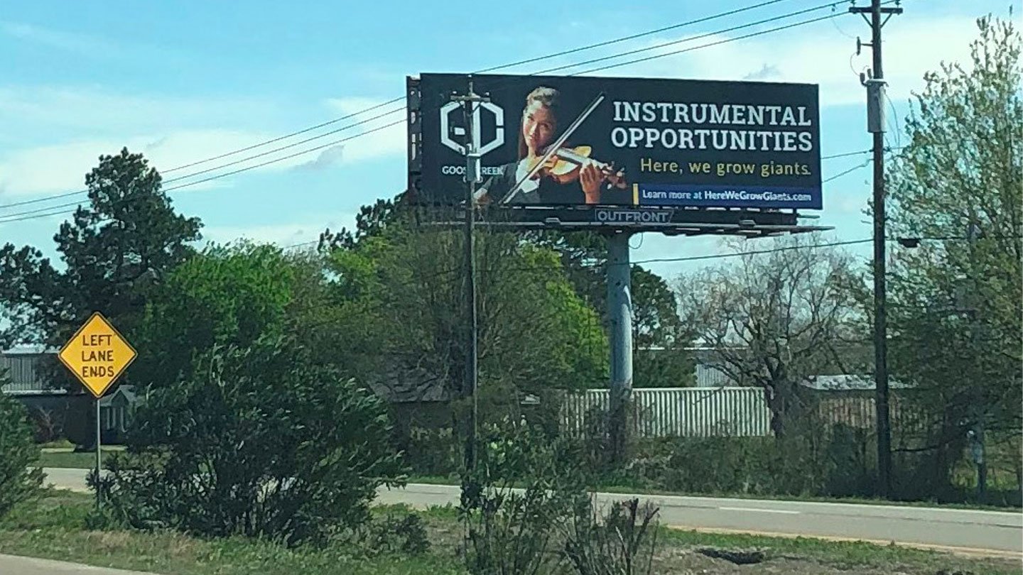 billboard out of home advertising in beaumont texas for goose creek isd