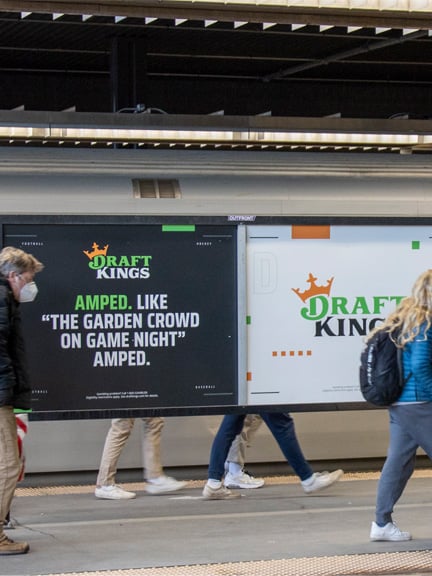 commuter rail out of home advertising in boston for draft kings