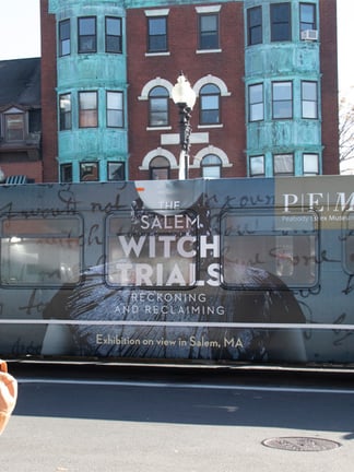 transit out of home advertising in boston for salem witch trials