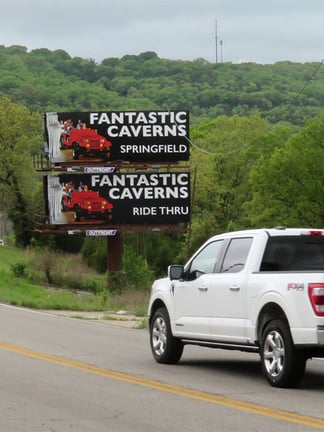 fantastic cavernas on poster out of home advertising in branson