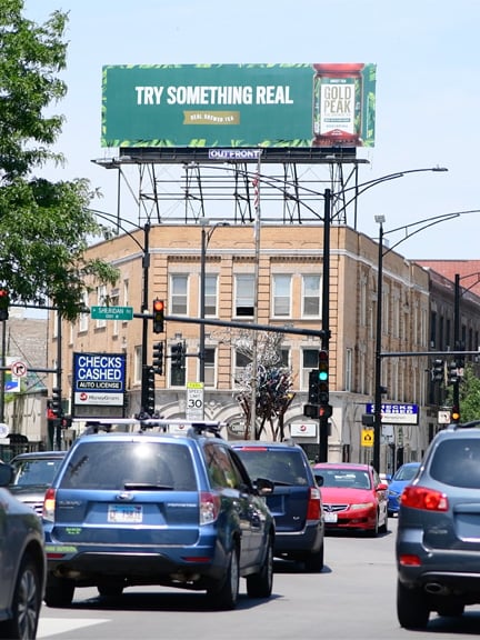 billboard out of home advertising in chicago for gold peak tea