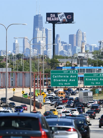 highway billboard out of home advertising in chicago for miller lite