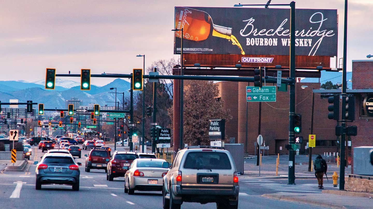 billboard out of home advertising in colorado for breckenridge distillery
