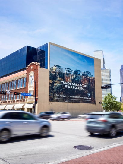 wall out of home advertising in dallas texas for ram