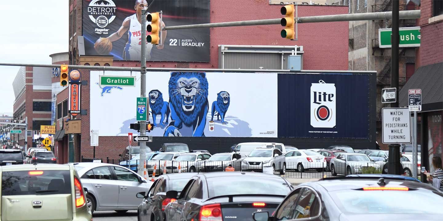 out of home billboard wall advertising in detroit