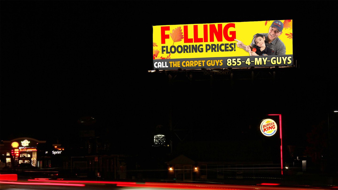 the carpet guys on billboard out of home advertising in detroit