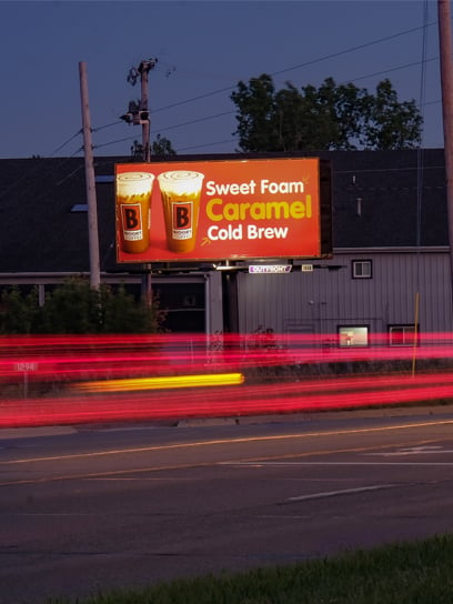 flint out of home billboard advertising for dunkin donuts