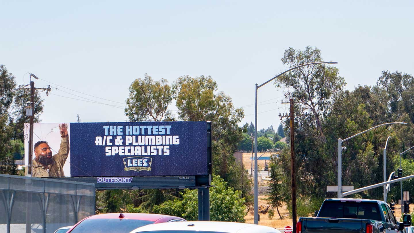 out of home billboard bulletin advertising in fresno california for lees air