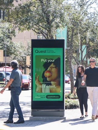 quest health kiosk out of home advertising in houston texas