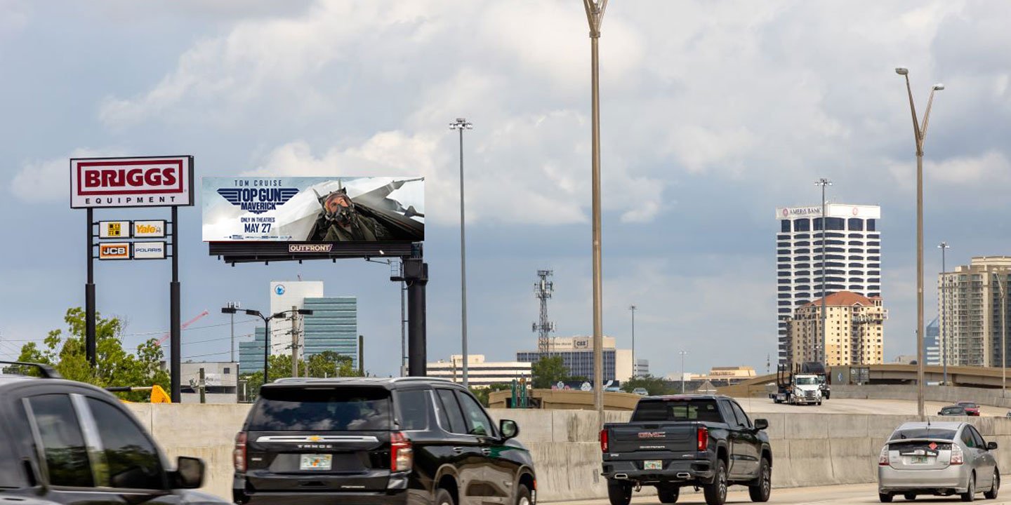 out of home billboard advertising in tampa florida for the topgun movie