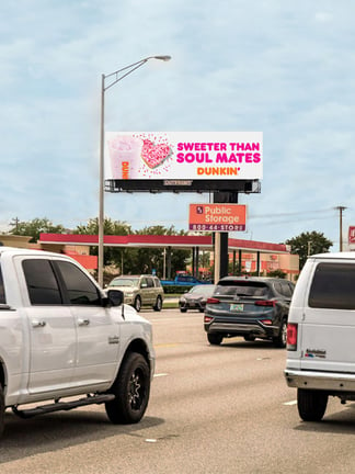 billboard out of home advertising in jacksonville florida for dunkin donuts