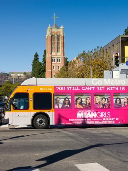 los angeles mean girls bus wrap creative out of home advertising